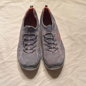 Skechers Pink and Gray Knit Sneakers